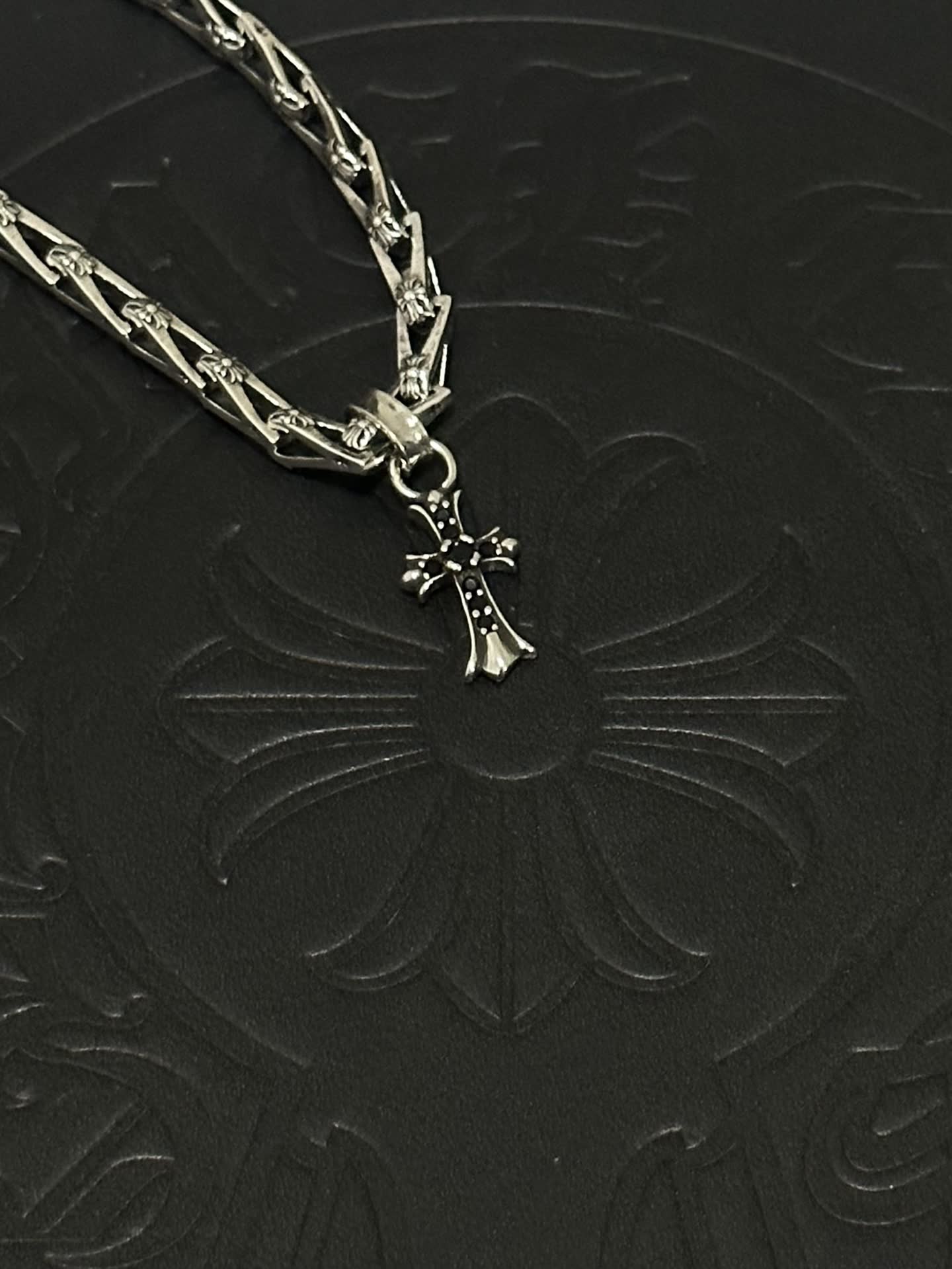 Chrome Hearts Silver Cross Charm Bracelet